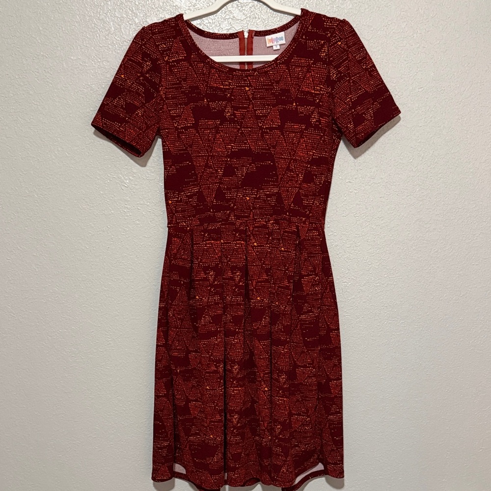 LuLaRoe Red Geometric Mini Dress